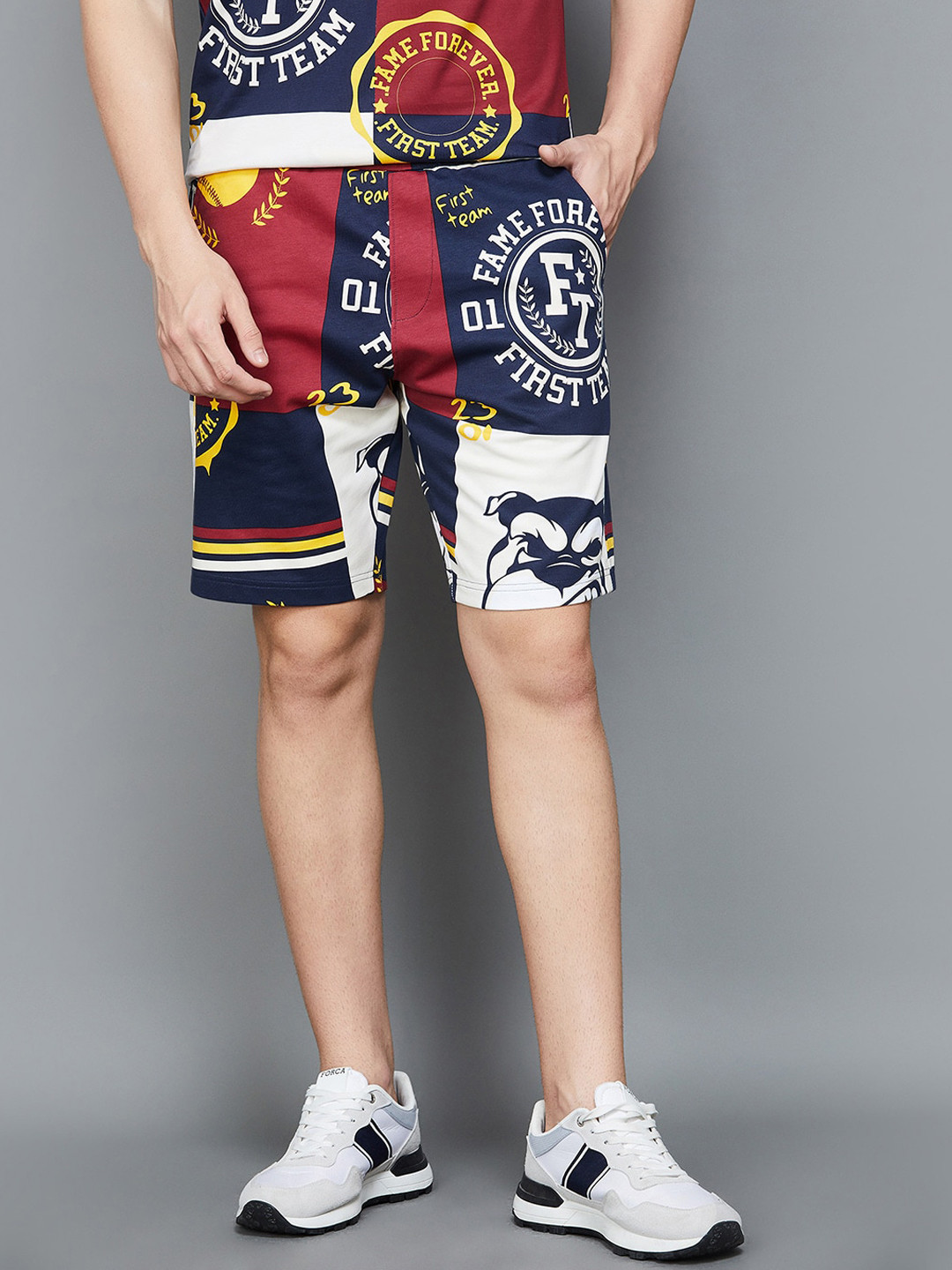 

Fame Forever by Lifestyle Men Typography Printed Cotton Regular Shorts, Maroon