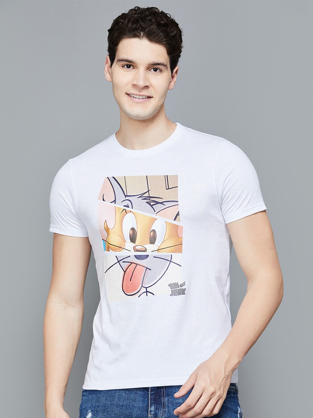 

Fame Forever by Lifestyle Tom & Jerry Printed Round Neck Cotton T-shirt, Blue