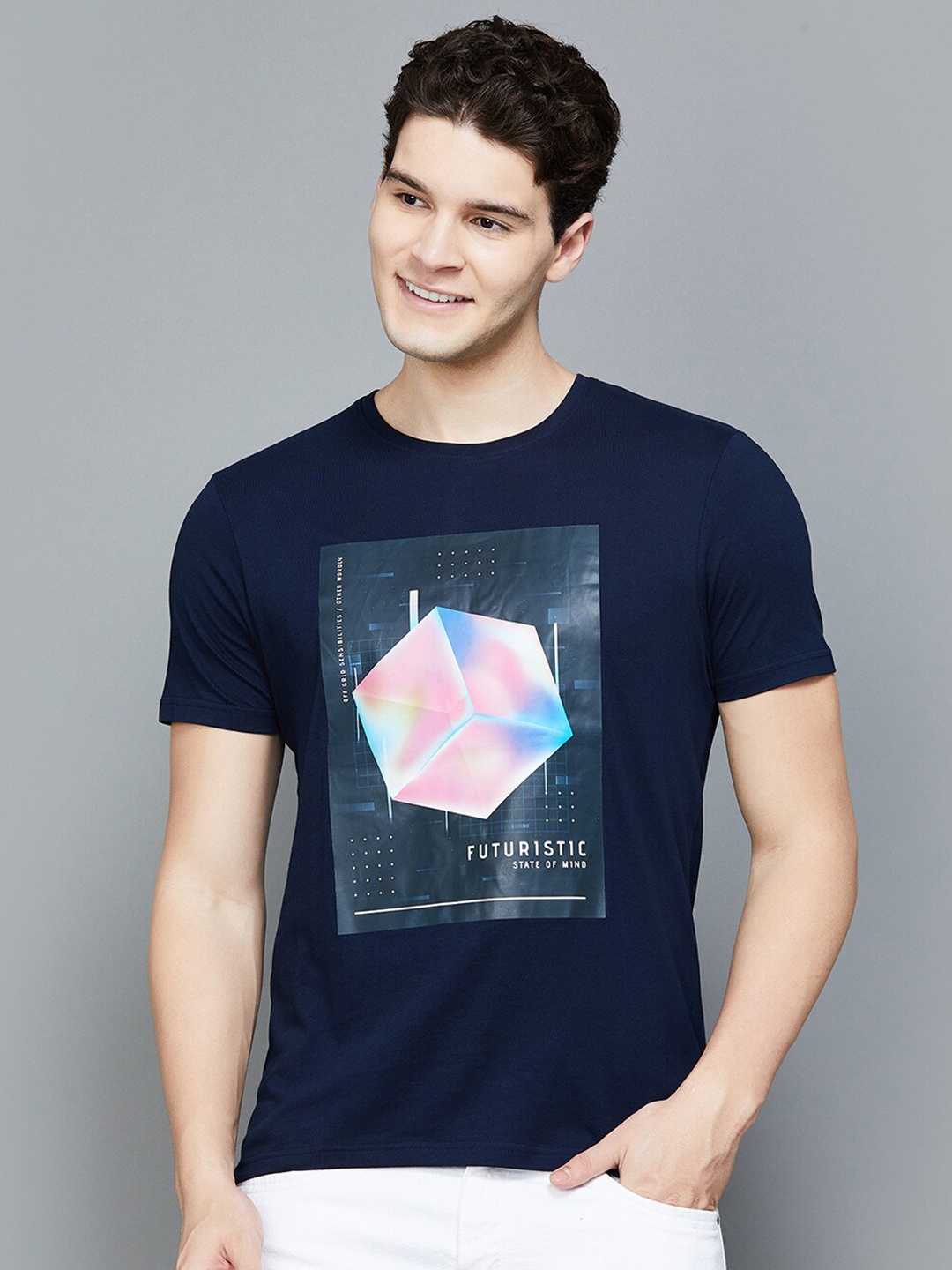 

Fame Forever by Lifestyle Graphic Printed Cotton T-shirt, Blue