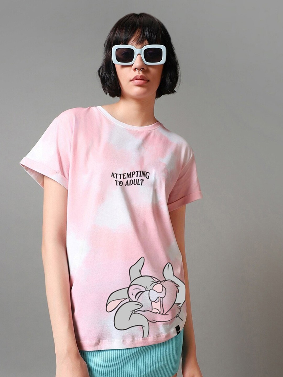 

Bewakoof White Typography Printed Short Sleeves Pure Cotton Relaxed Fit T-shirt