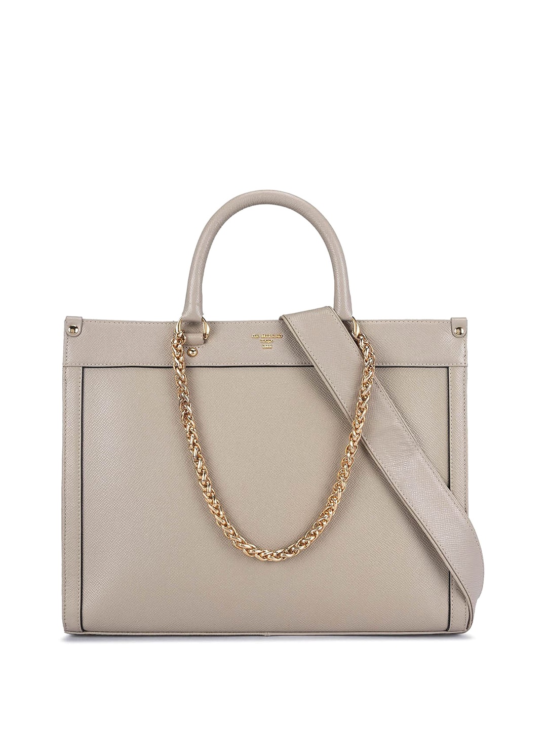 

Da Milano Textured Leather Oversized Shopper Handheld Bag, Beige