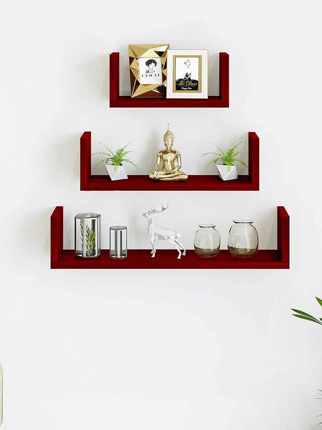 

Devansh Brown 3-Pieces MDF Basic Wall Shelves