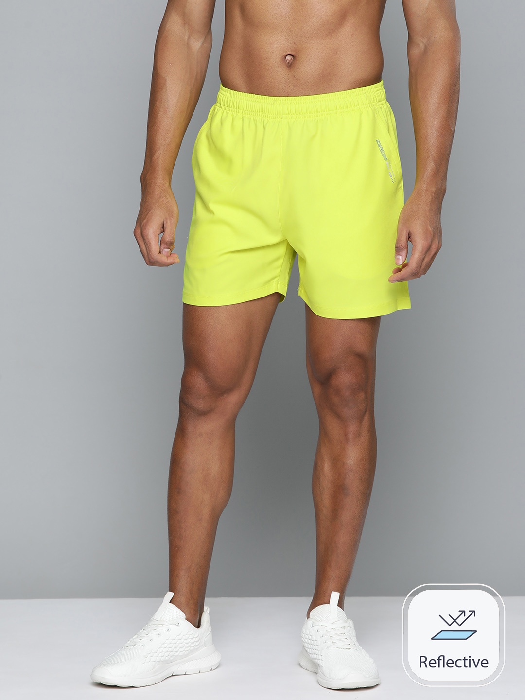 

HRX by Hrithik Roshan Men Rapid-Dry Running Sports Shorts, Lime green