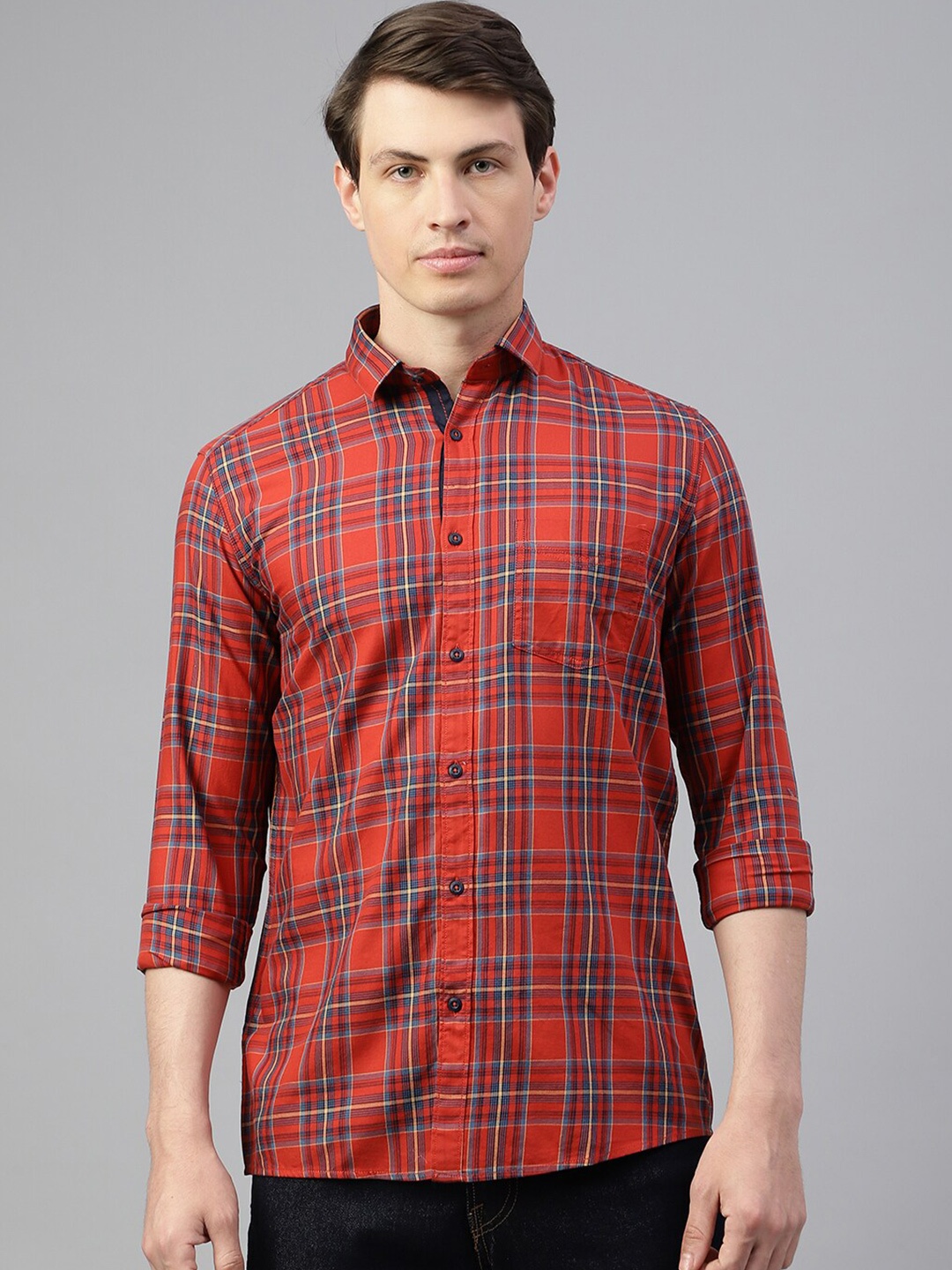 

Richlook Standard Tartan Checked Casual Shirt, Rust