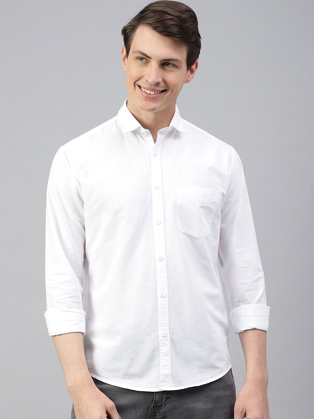 

Richlook Standard Regular Fit Spread Collar Long Sleeves Casual Shirt, White