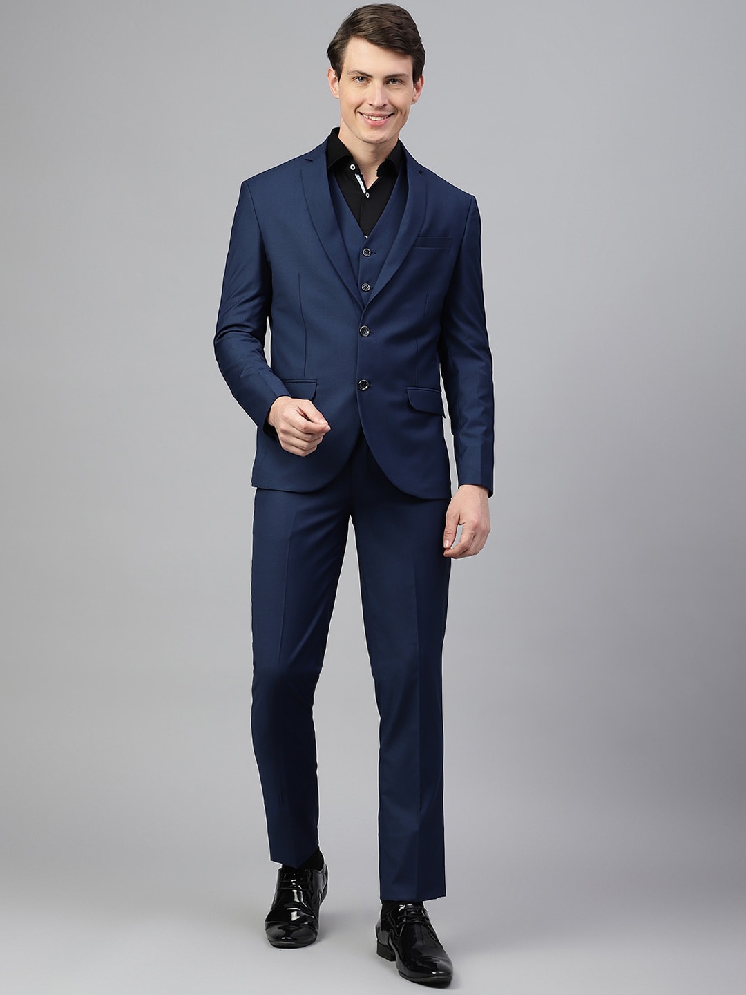 

Richlook Notched Lapel Single Breasted Three Piece Suit, Blue