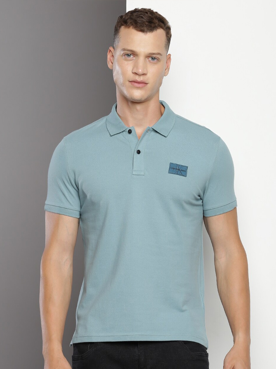 

Calvin Klein Polo Collar Slim Fit Cotton T-shirt, Teal