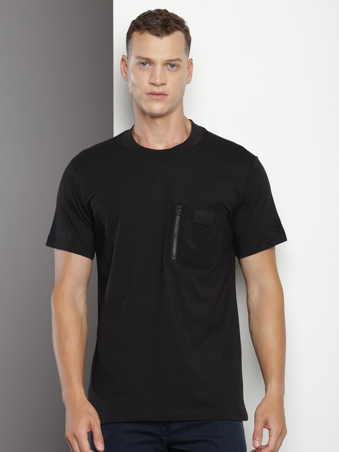 

Calvin Klein Round Neck Cotton T-shirt, Black