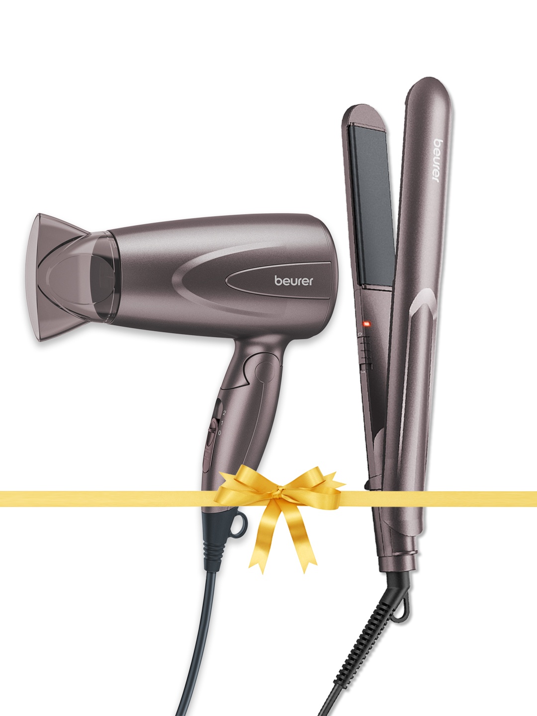 

beurer 1300W Beauty Foldable Hair Dryer & HS 15 Hair Straightener - Gunmetal-Toned, Metallic