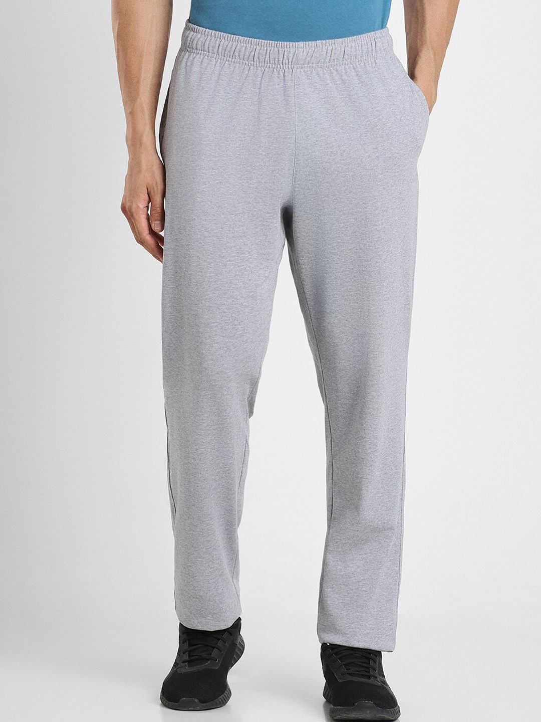 

Reebok Men Slim-Fit Mid-Rise Track Pants, Grey