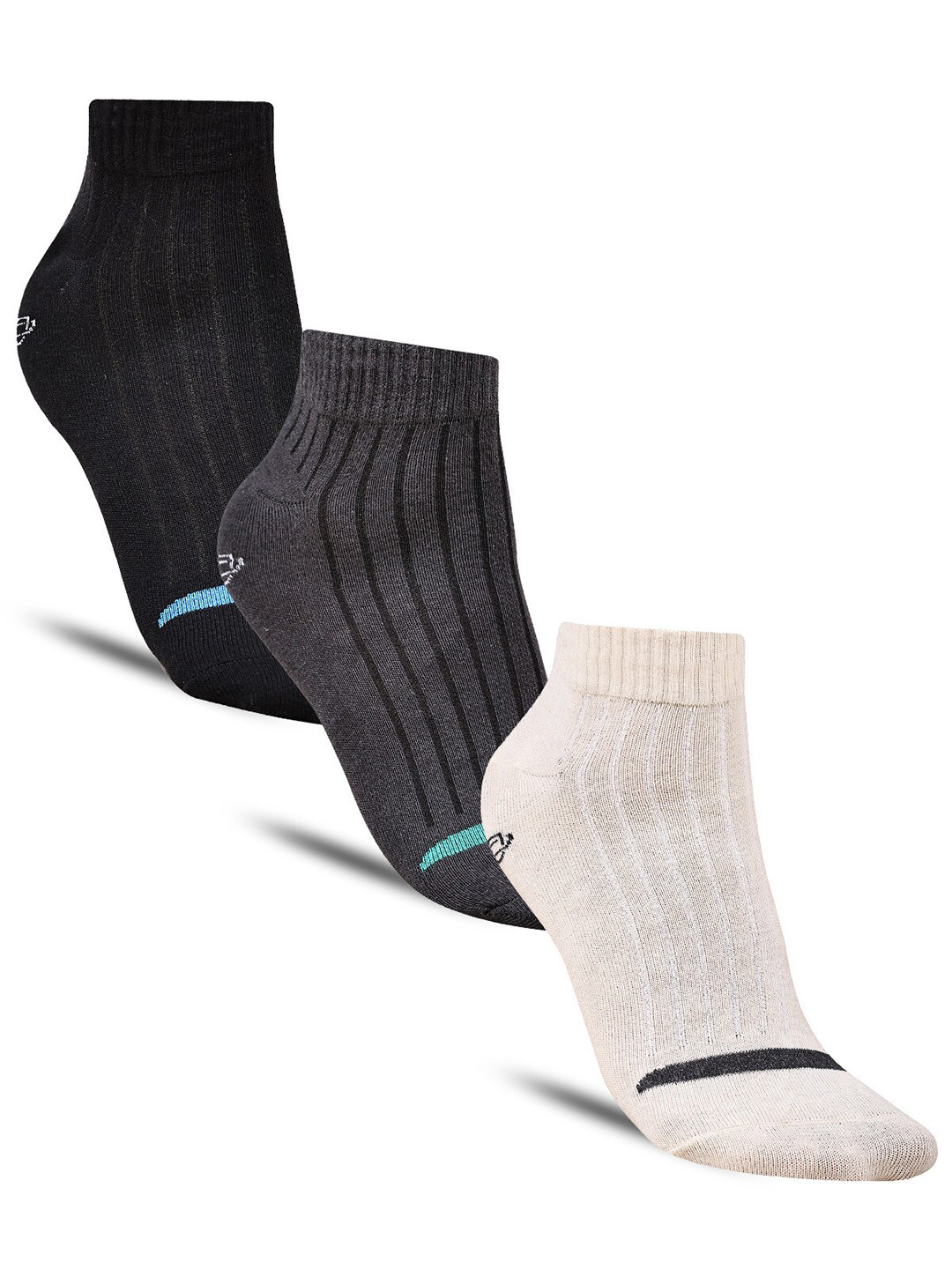 

Dollar Socks Pack of 3 Men Cotton Striped Ankle-Length Socks, Brown