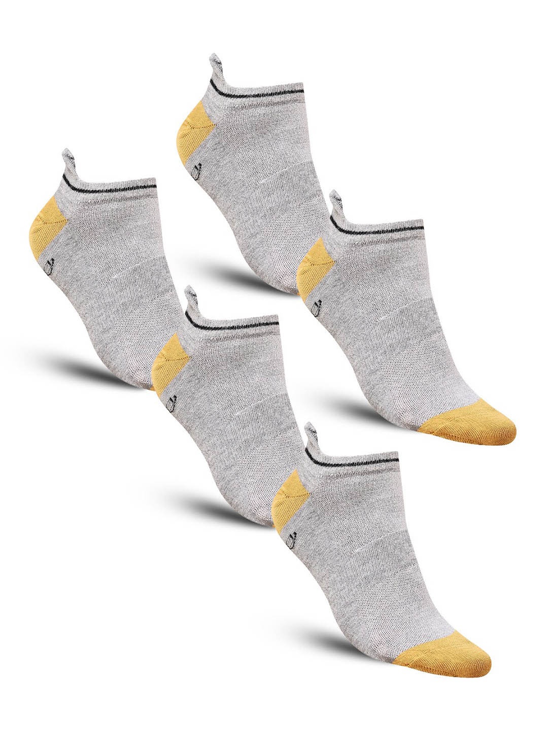

Dollar Socks Pack Of 5 Patterned Cotton Ankle-Length Socks, Grey
