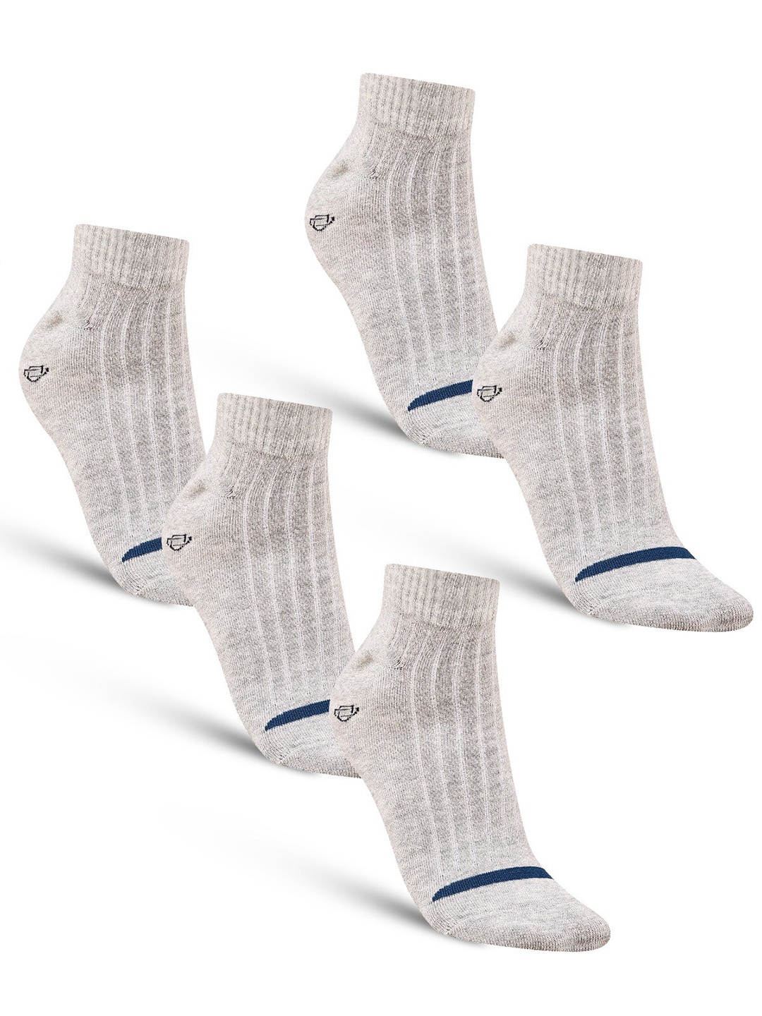 

Dollar Socks Men Pack Of 5 Patterned Cotton Ankle-Length Socks, Grey
