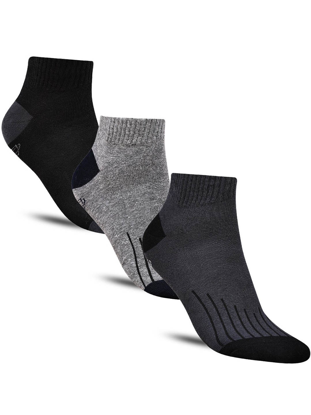 

Dollar Socks Men Pack Of 3 Cotton Ankle-Length Socks, Black