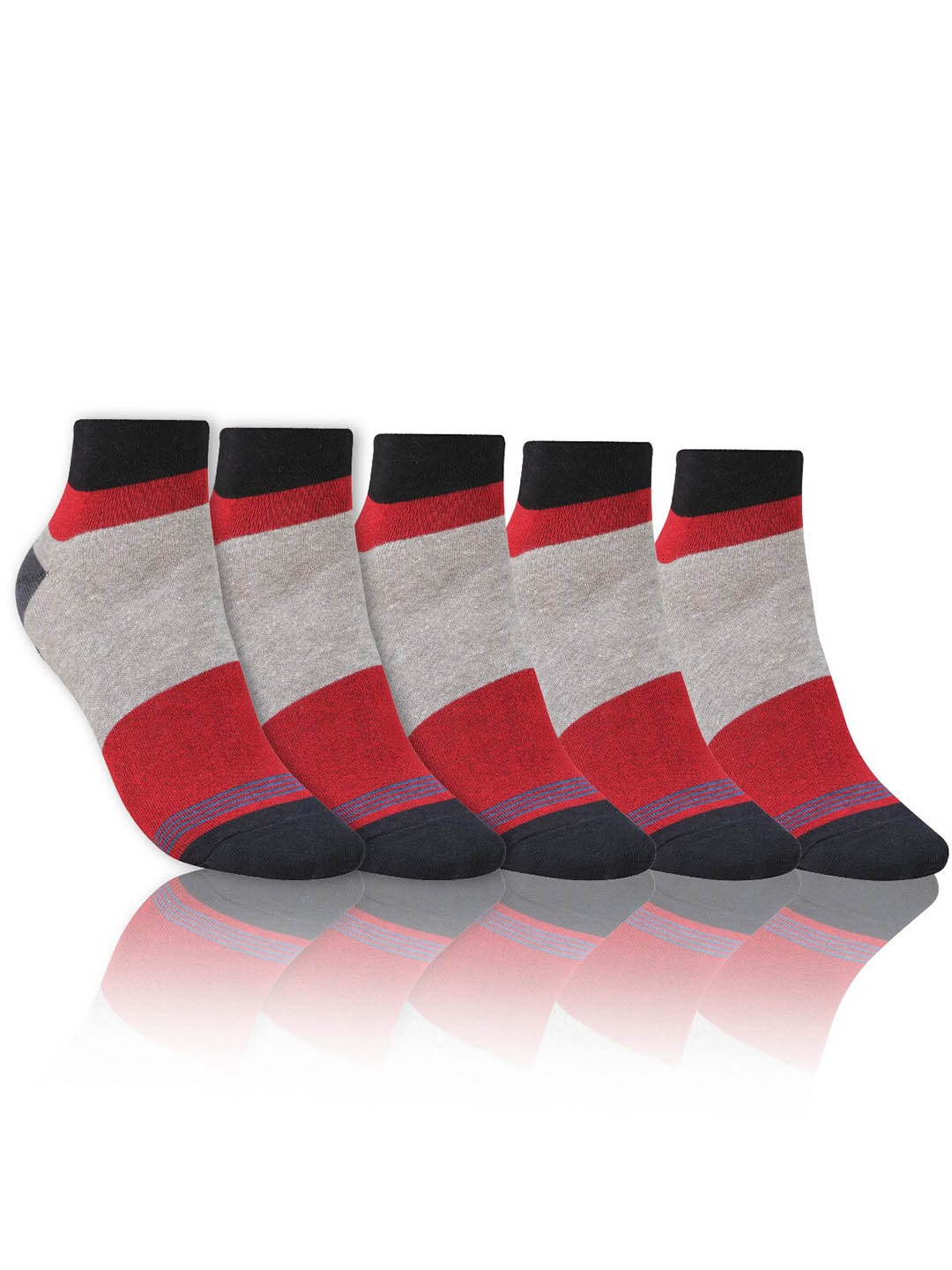 

Dollar Socks Men Pack of 5 Cotton Ankle Length Socks, Red