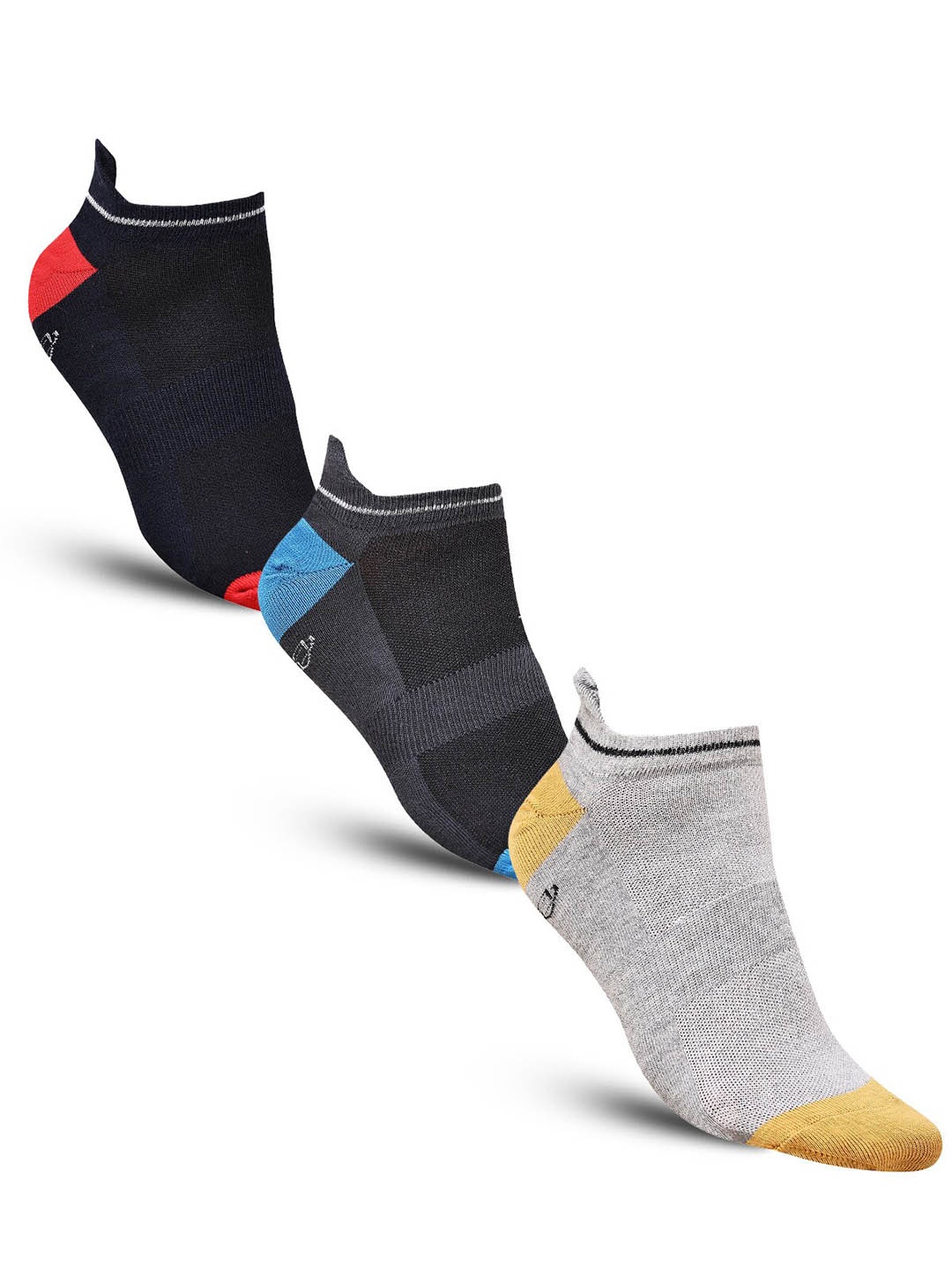

Dollar Socks Men Pack Of 3 Patterned Cotton Calf-Length Socks, Black
