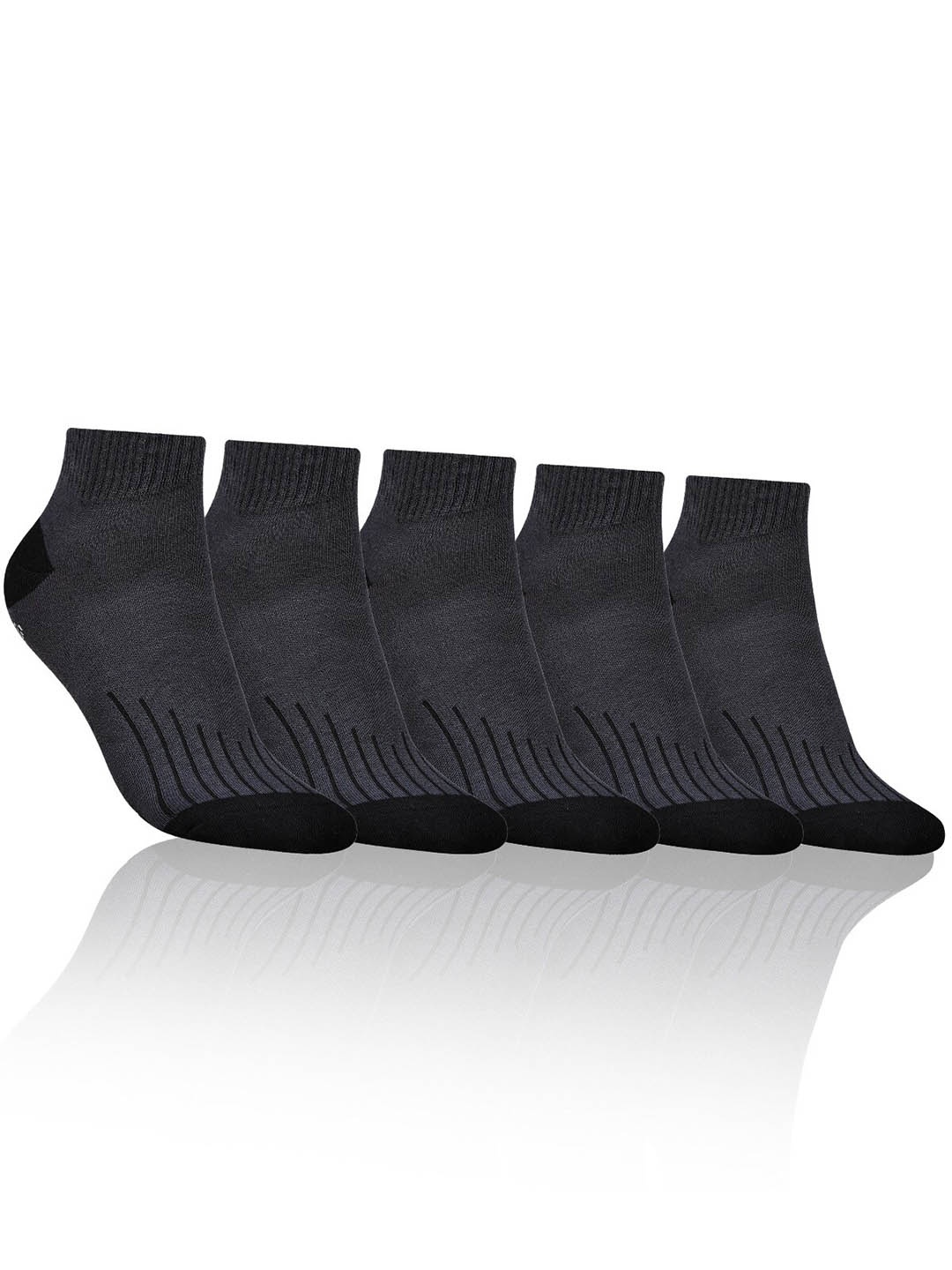 

Dollar Socks Men Pack Of 5 Cotton Ankle Length Socks, Black