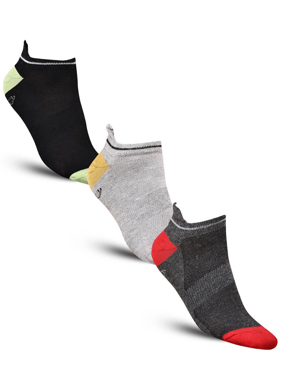 

Dollar Socks Men Pack Of 3 Patterned Cotton Ankle-Length Socks, Black