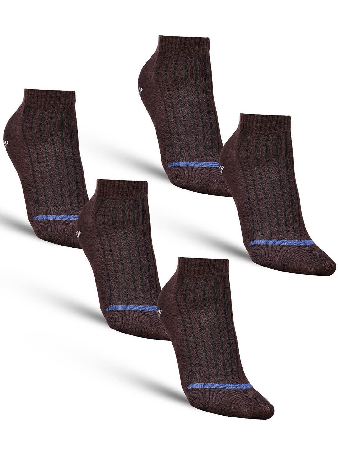 

Dollar Socks Men Pack Of 5 Striped Patterned Cotton Ankle Length Socks, Brown