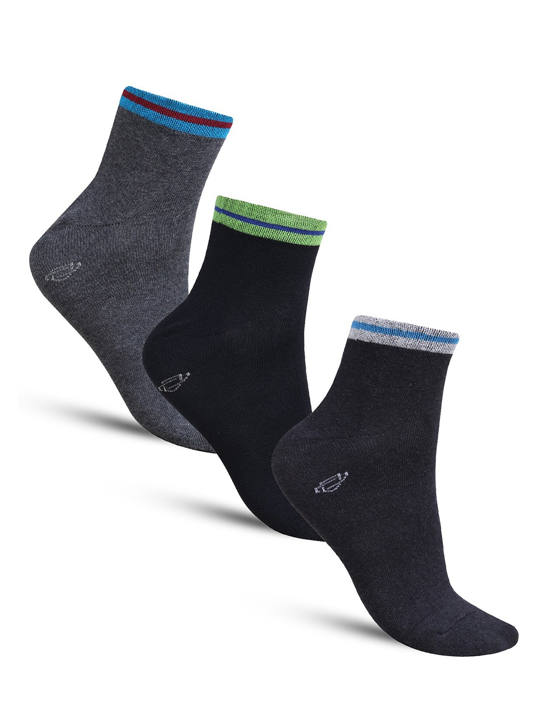 

Dollar Socks Men Pack of 3 Cotton Ankle-Length Socks, Grey