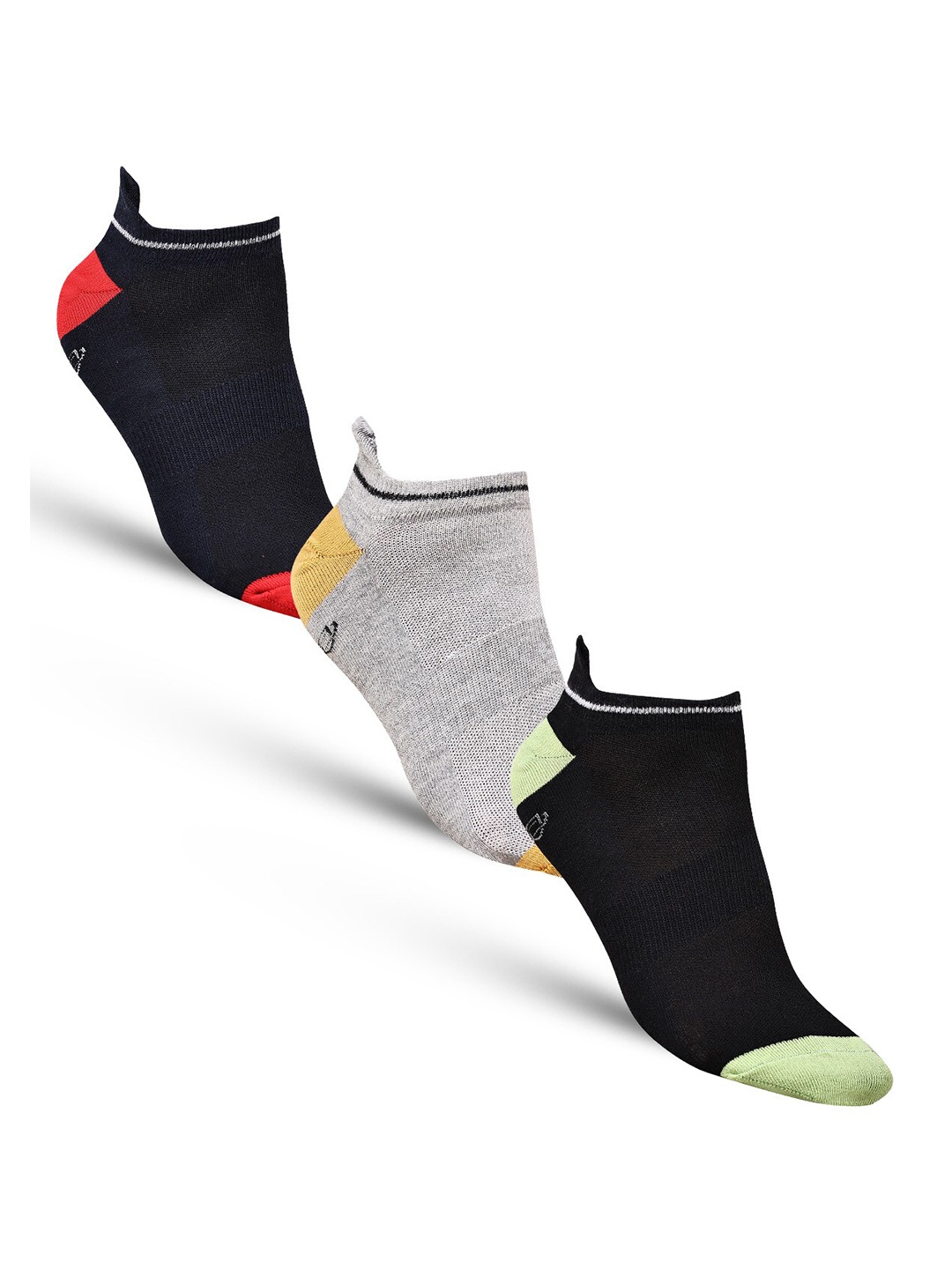 

Dollar Socks Men Pack Of 3 Patterned Cotton Ankle-Length Socks, Black