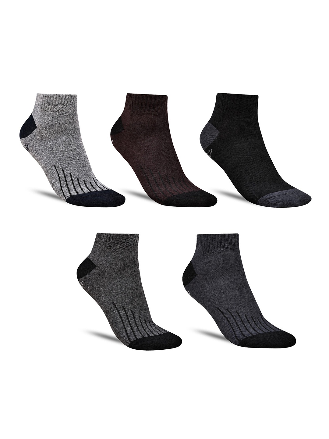 

Dollar Socks Men Pack Of 5 Cotton Ankle Length Socks, Black