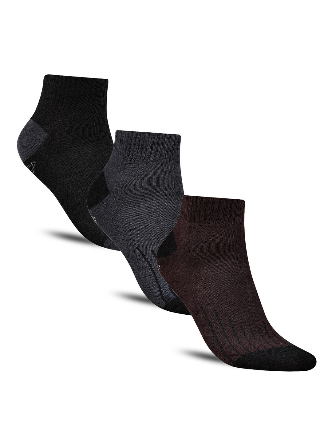 

Dollar Socks Men Pack Of 3 Patterned Cotton Ankle-length Socks, Black