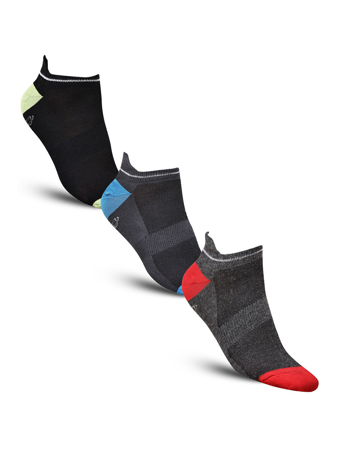 

Dollar Socks Men Pack of 3 Patterned Cotton Ankle Length Socks, Black