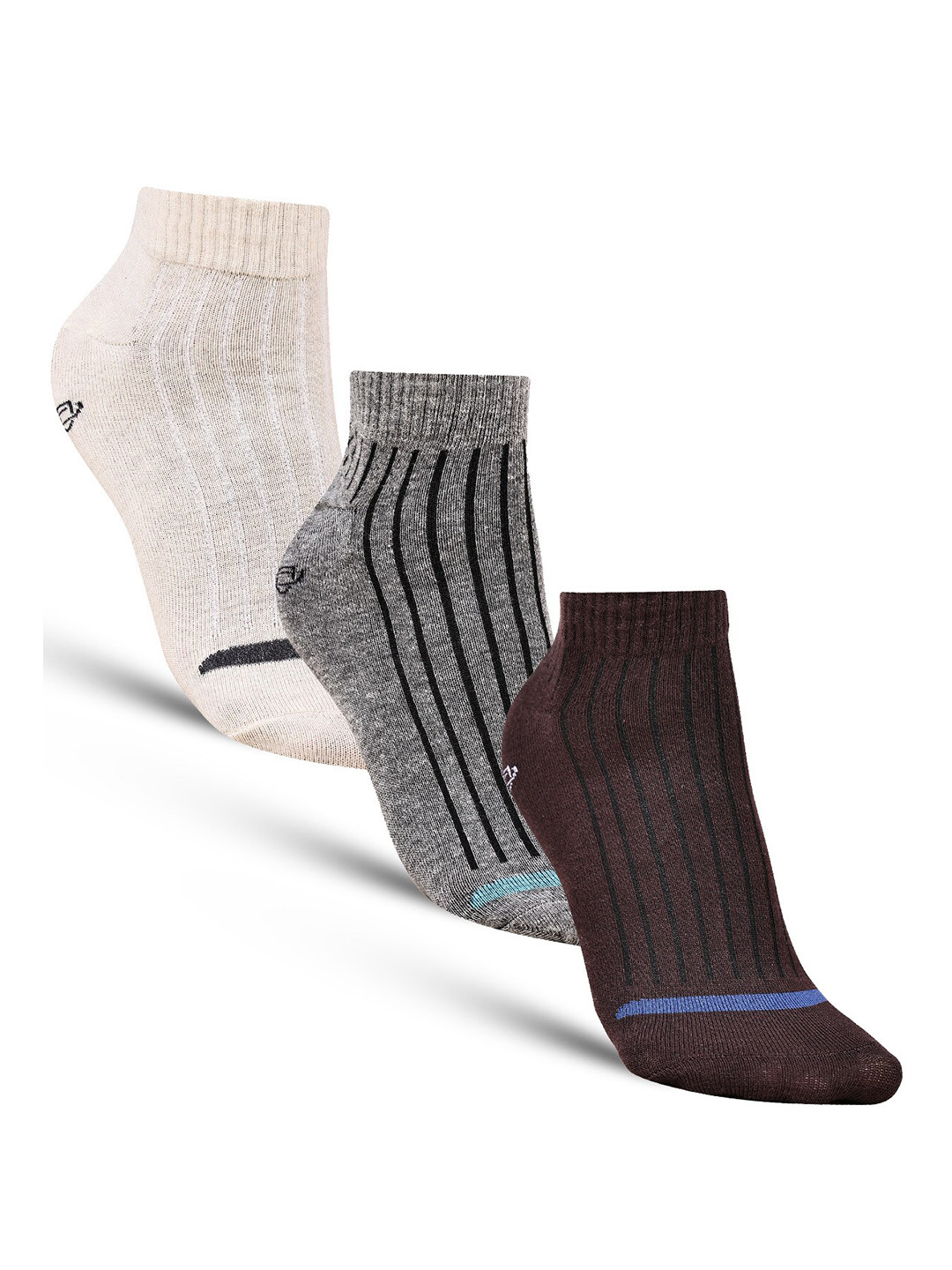 

Dollar Socks Men Pack Of 3 Cotton Ankle-Length Socks, Cream