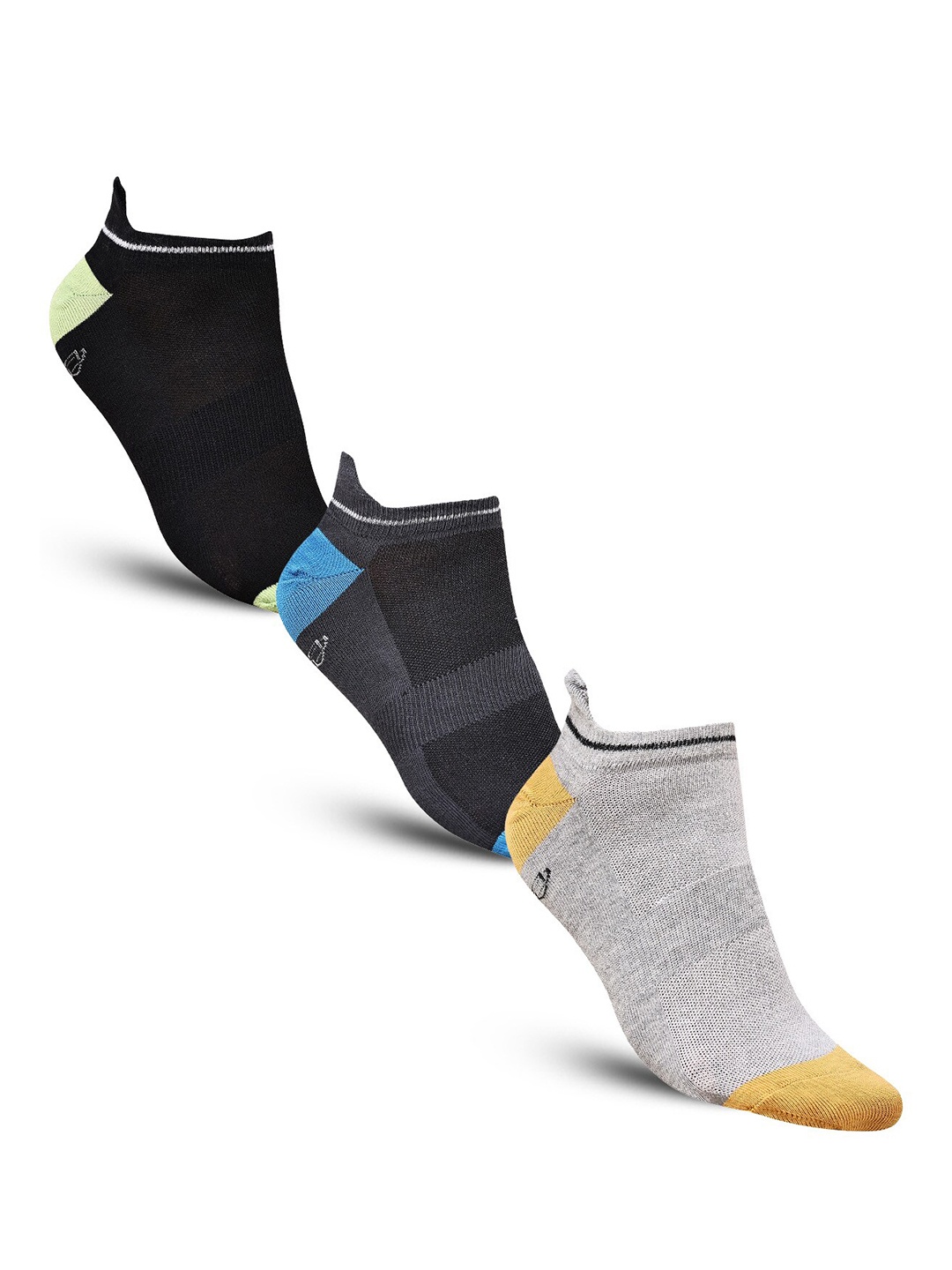 

Dollar Socks Men Pack Of 3 Cotton Ankle-Length Socks, Black