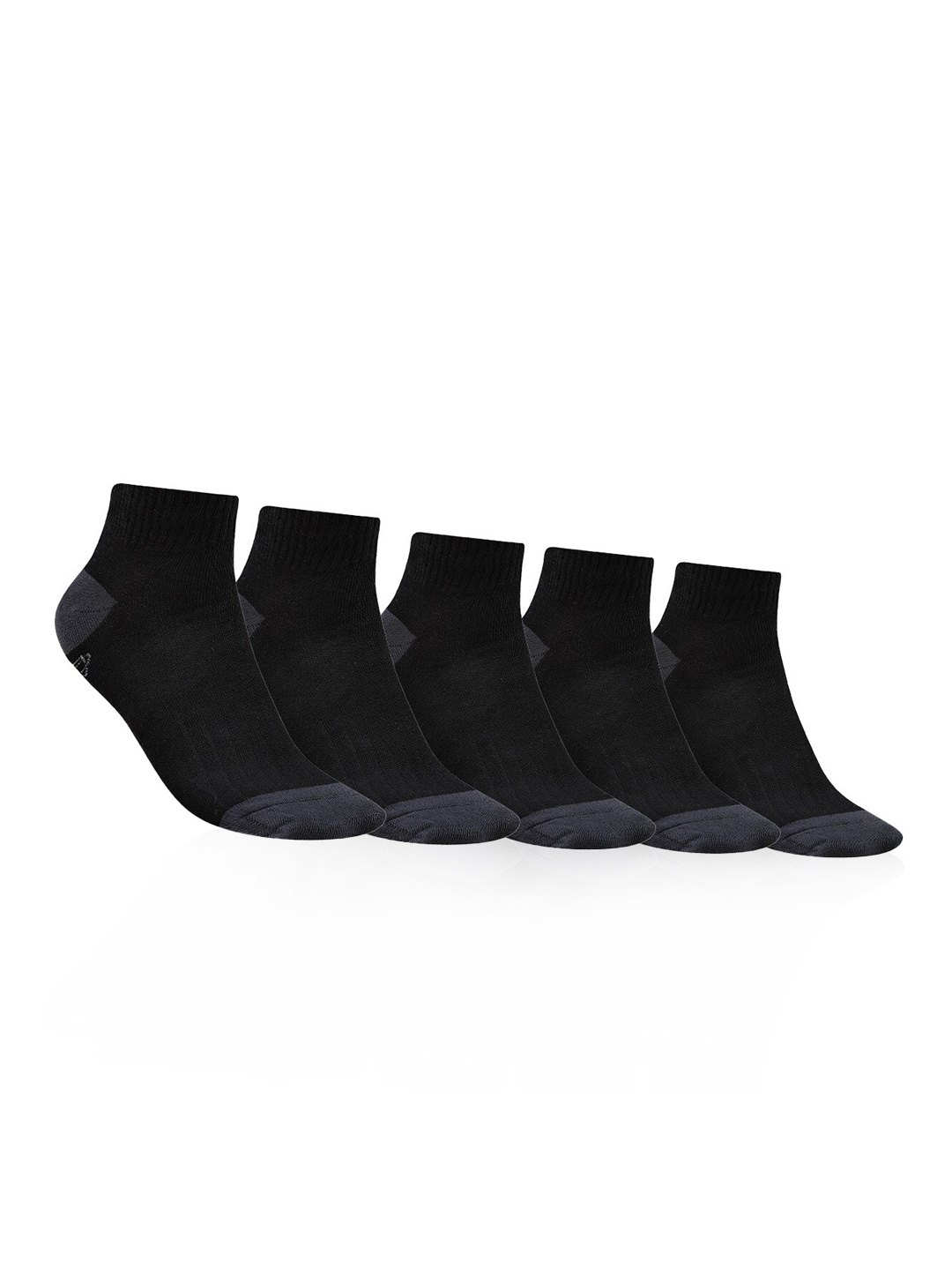 

Dollar Socks Men Pack of 5 Cotton Ankle Length Socks, Black