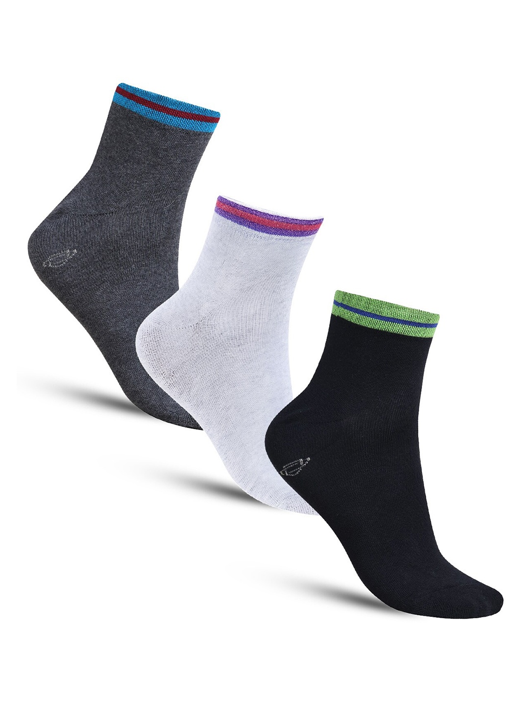 

Dollar Socks Men Pack Of 3 Cotton Ankle Length Socks, Black