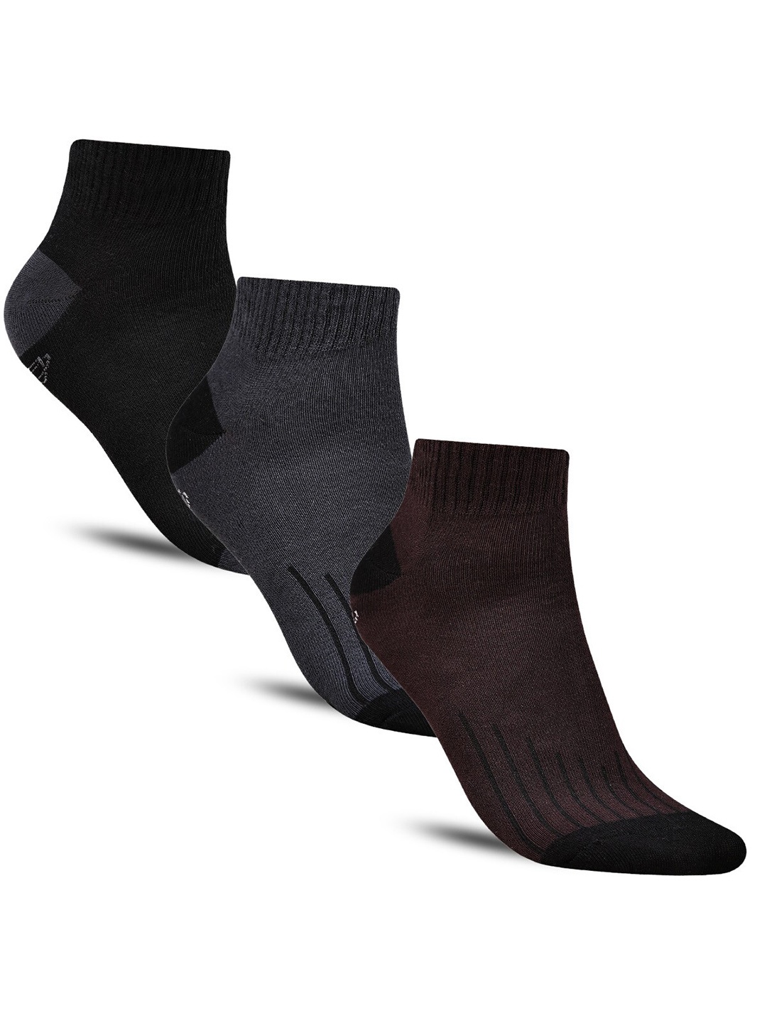 

Dollar Socks Men Pack of 3 Striped Cotton Ankle Length Socks, Black