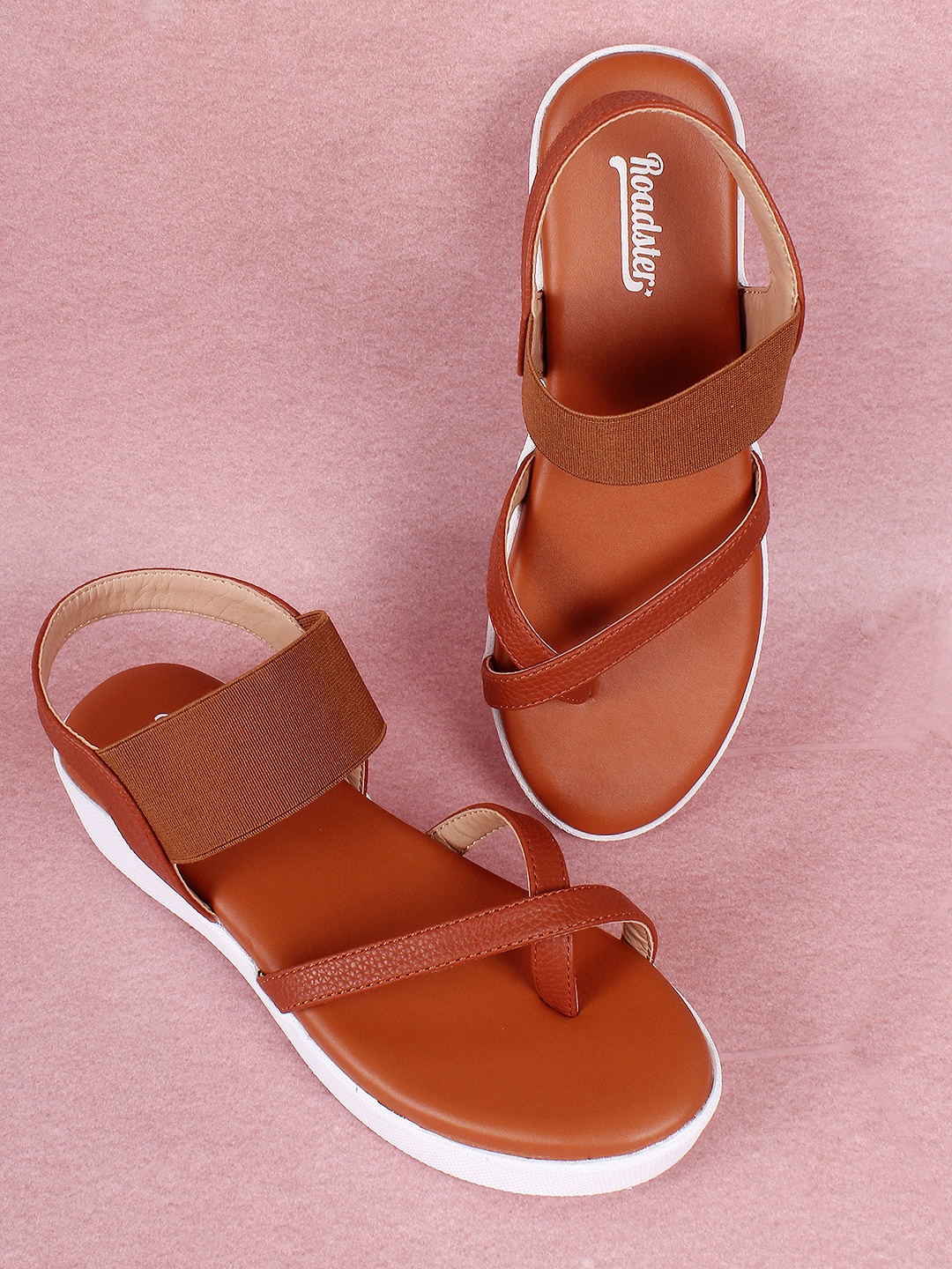 

Roadster Open Toe Flatform Heels, Tan