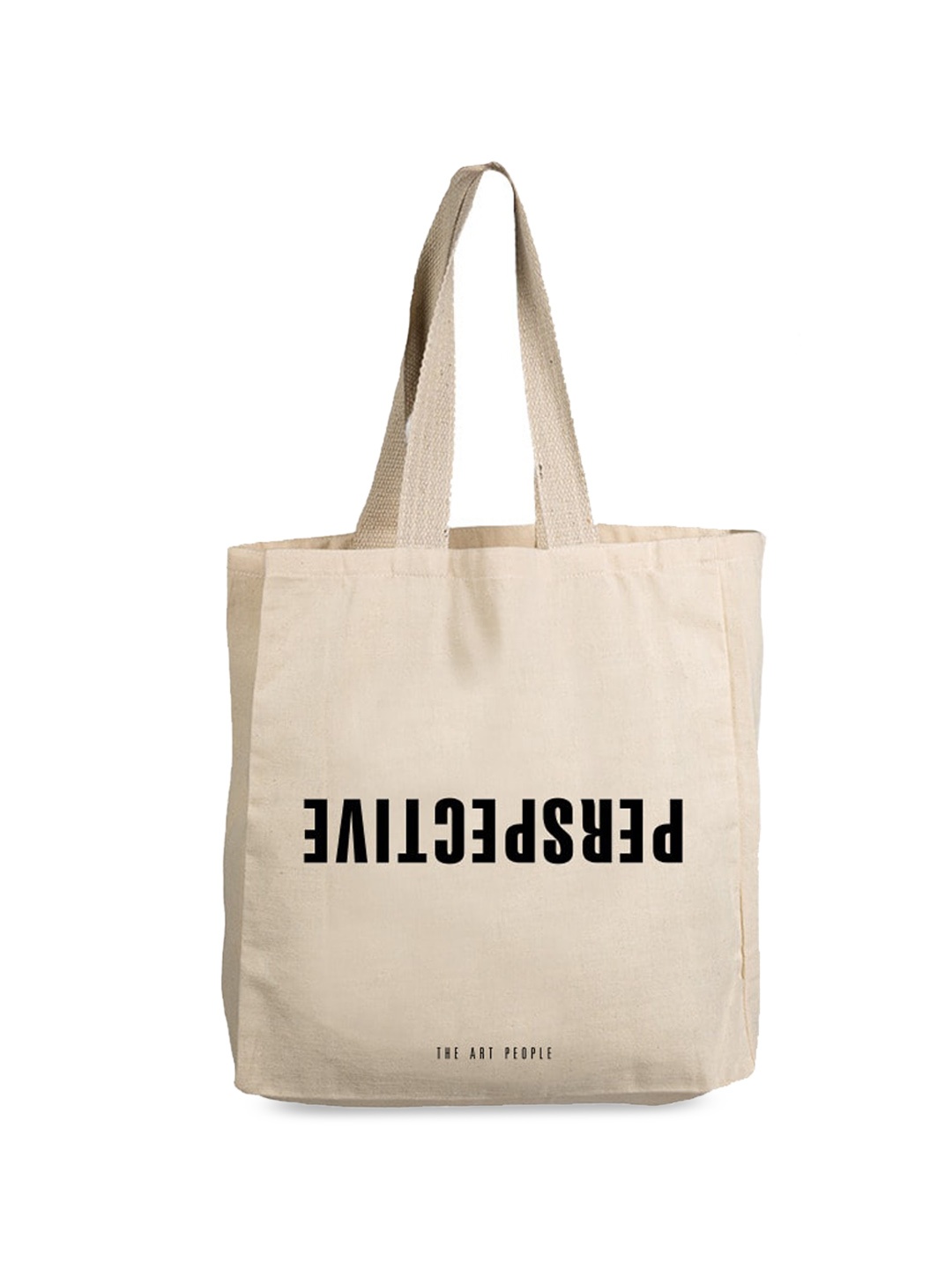 The Art People Typography Printed Canvas Shopper Tote Bag, Off white