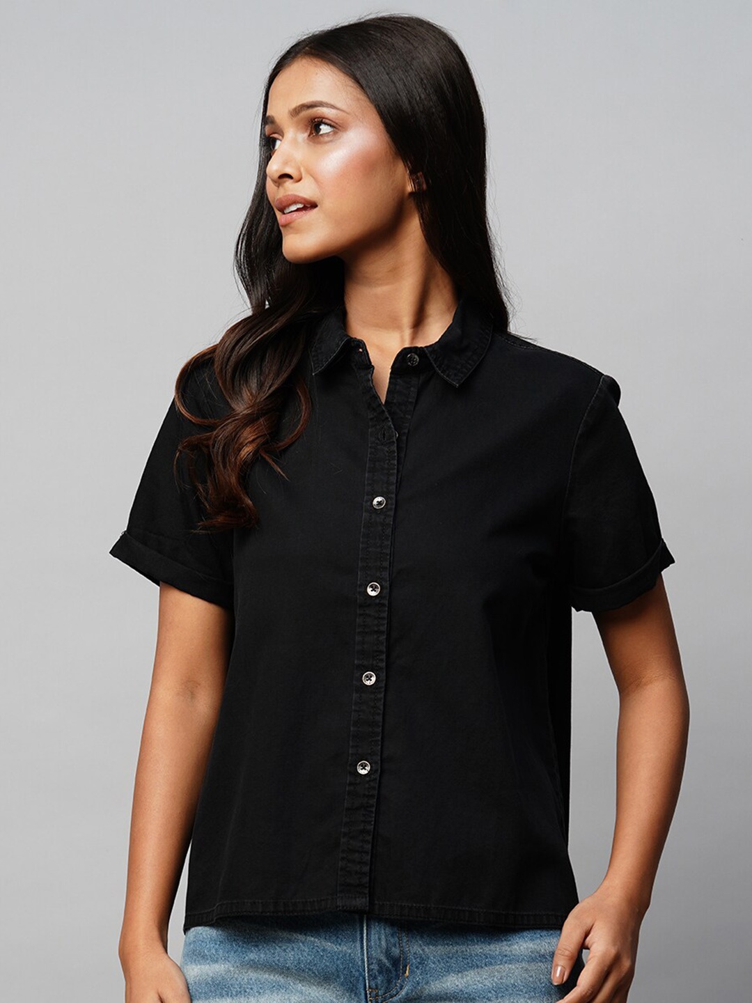 

Chemistry Casual Denim Shirt, Black