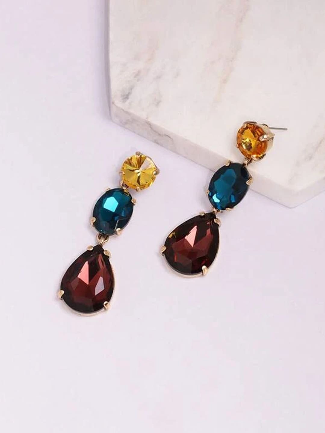 

OOMPH Contemporary Drop Earrings, Maroon