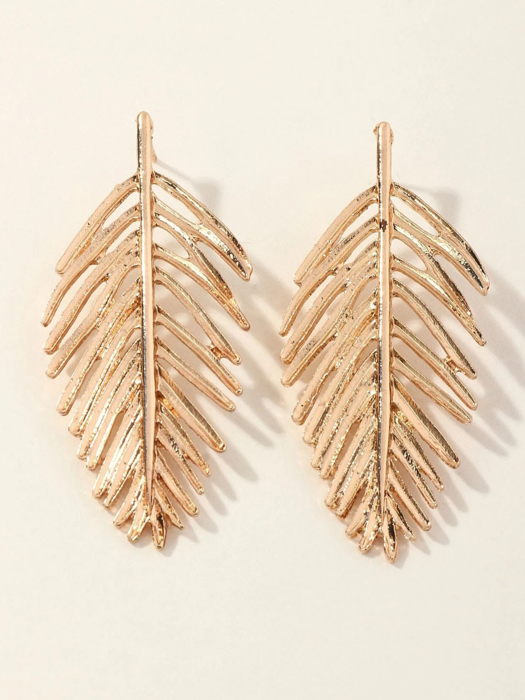 

OOMPH Leaf Shaped Drop Earrings, Gold