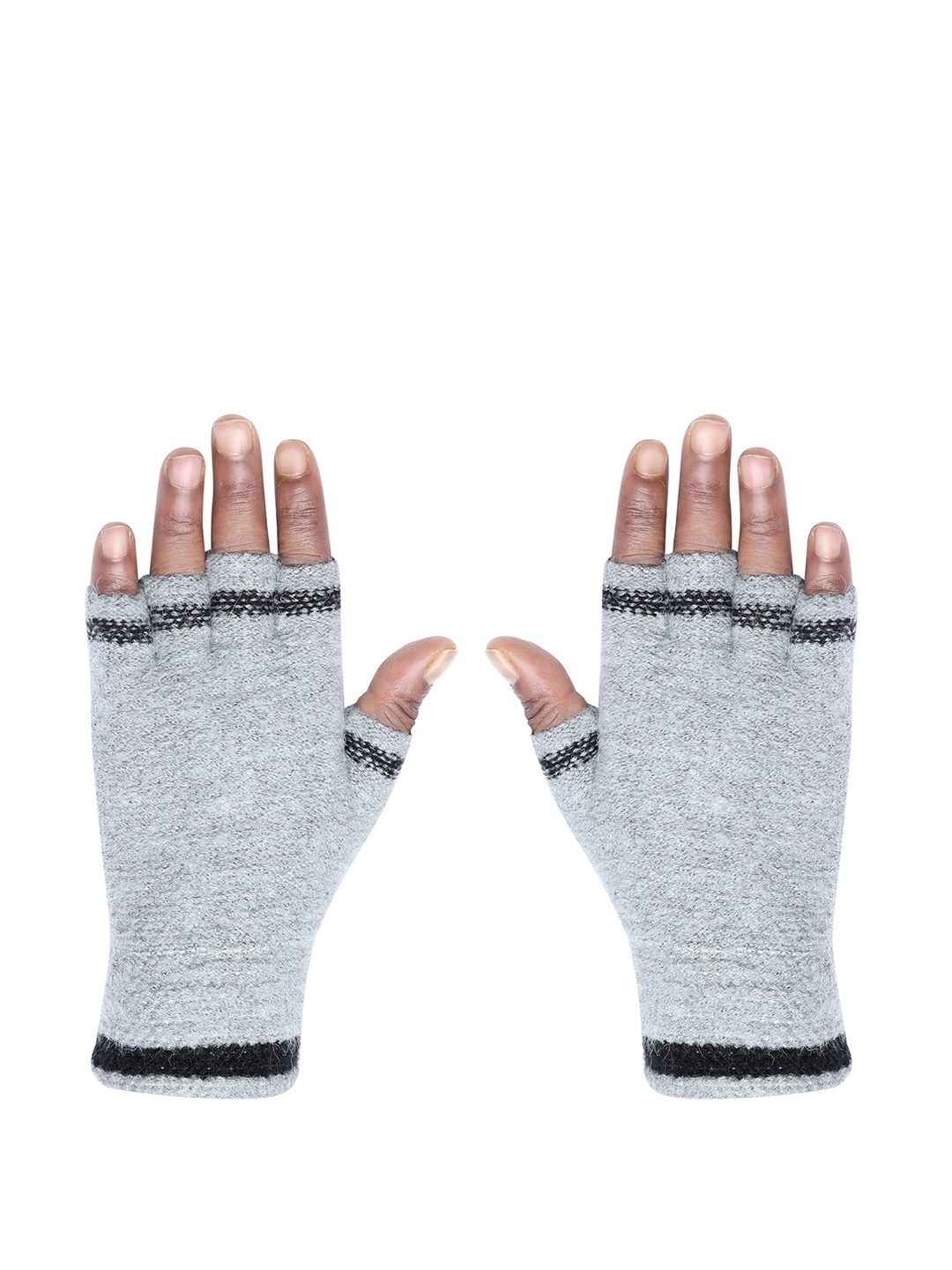 

LOOM LEGACY Men Patterned Winter Acrylic Gloves, Grey