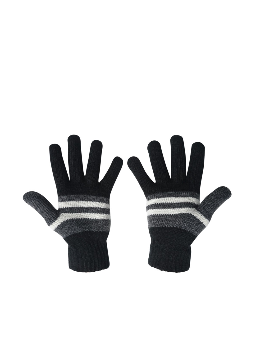 

LOOM LEGACY Men Patterned Winter Acrylic Gloves, Black
