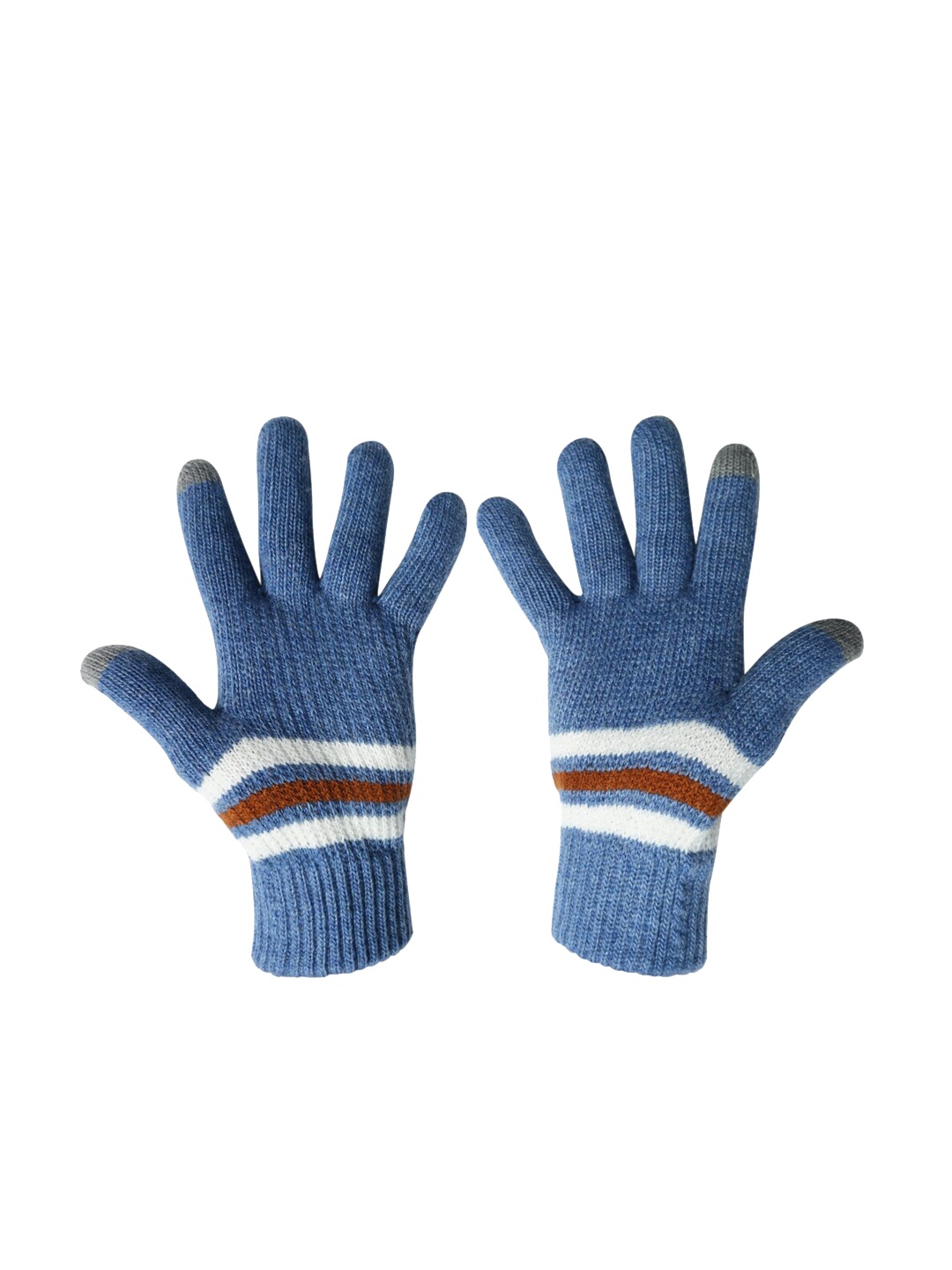 

LOOM LEGACY Men Patterned Winter Acrylic Hand Gloves, Blue