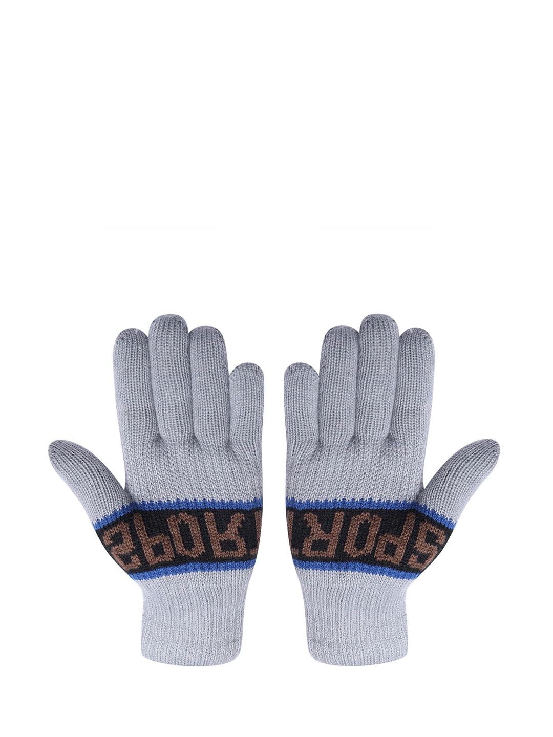 

LOOM LEGACY Men Self Design Winter Acrylic Woolen Hand Gloves, Grey