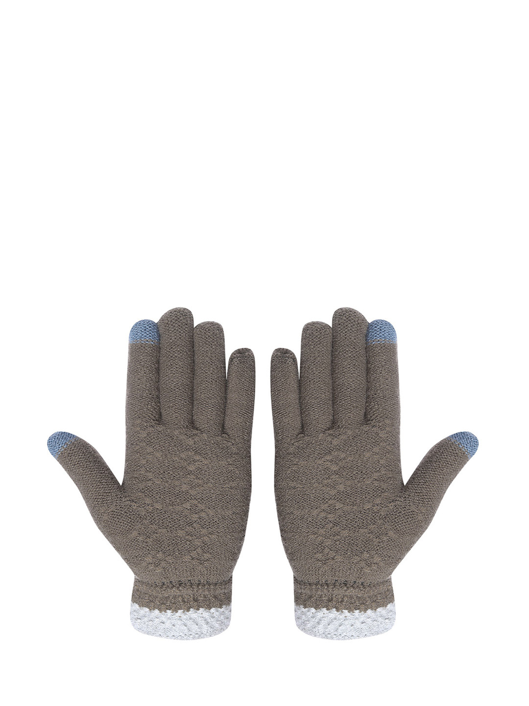 

LOOM LEGACY Men Patterned Winter Acrylic Woollen Hand Gloves, Brown