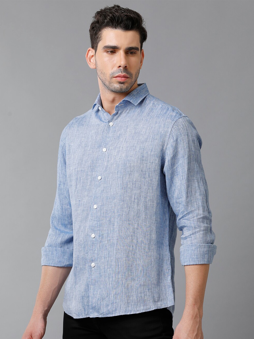 

Aldeno Comfort Opaque Pure Linen Casual Shirt, Blue