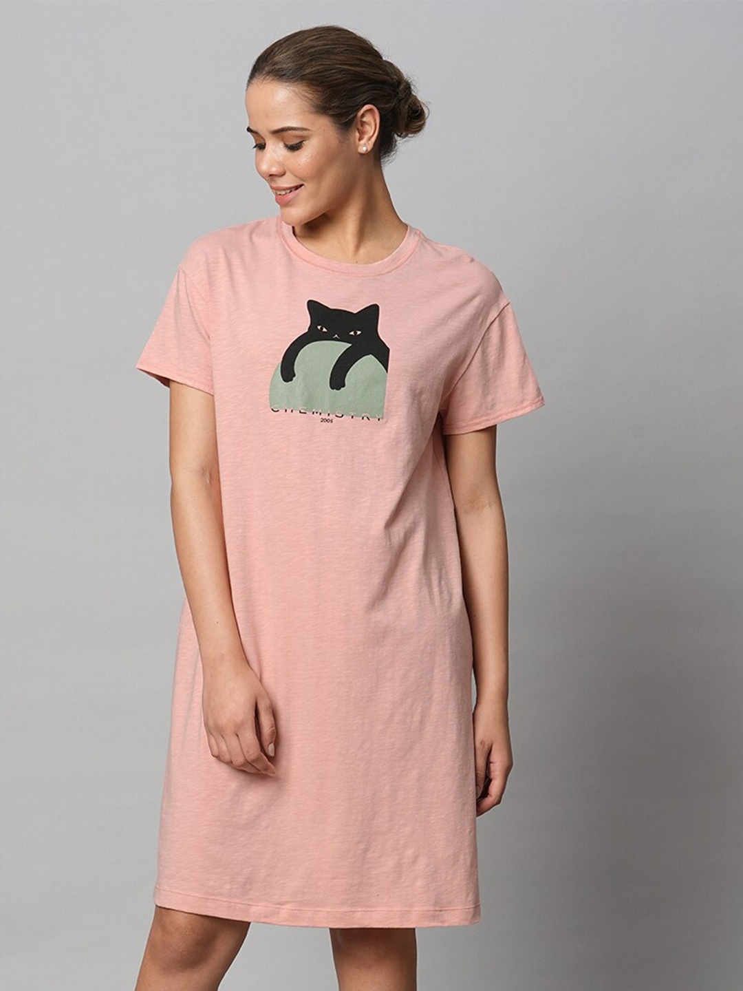 

Chemistry Pink Printed Nightdress