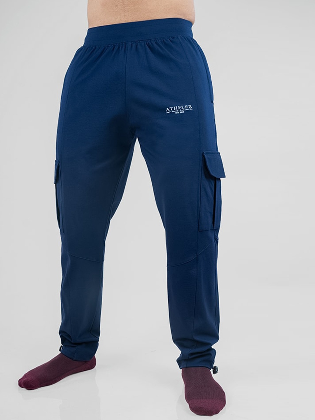 

Athflex Men Regular Fit Cargo Joggers, Navy blue