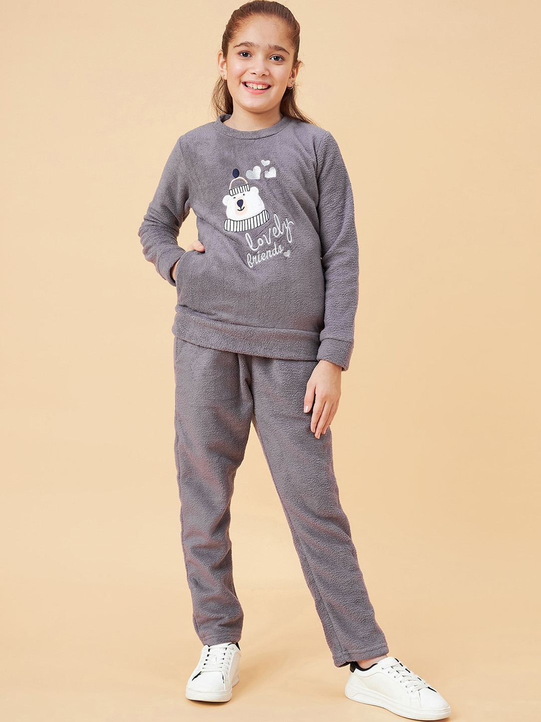 

Ben & Joe Typography Printed Long Sleeve T-Shirt With Trousers, Grey