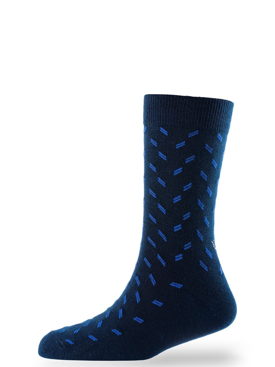 

Cotstyle Men Pack Of 3 Patterned Pure Wool Calf-Length Socks, Black