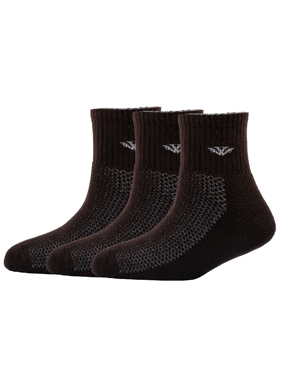 

Cotstyle Men Pack Of 3 Patterned Pure Cotton Above Ankle Socks, Brown