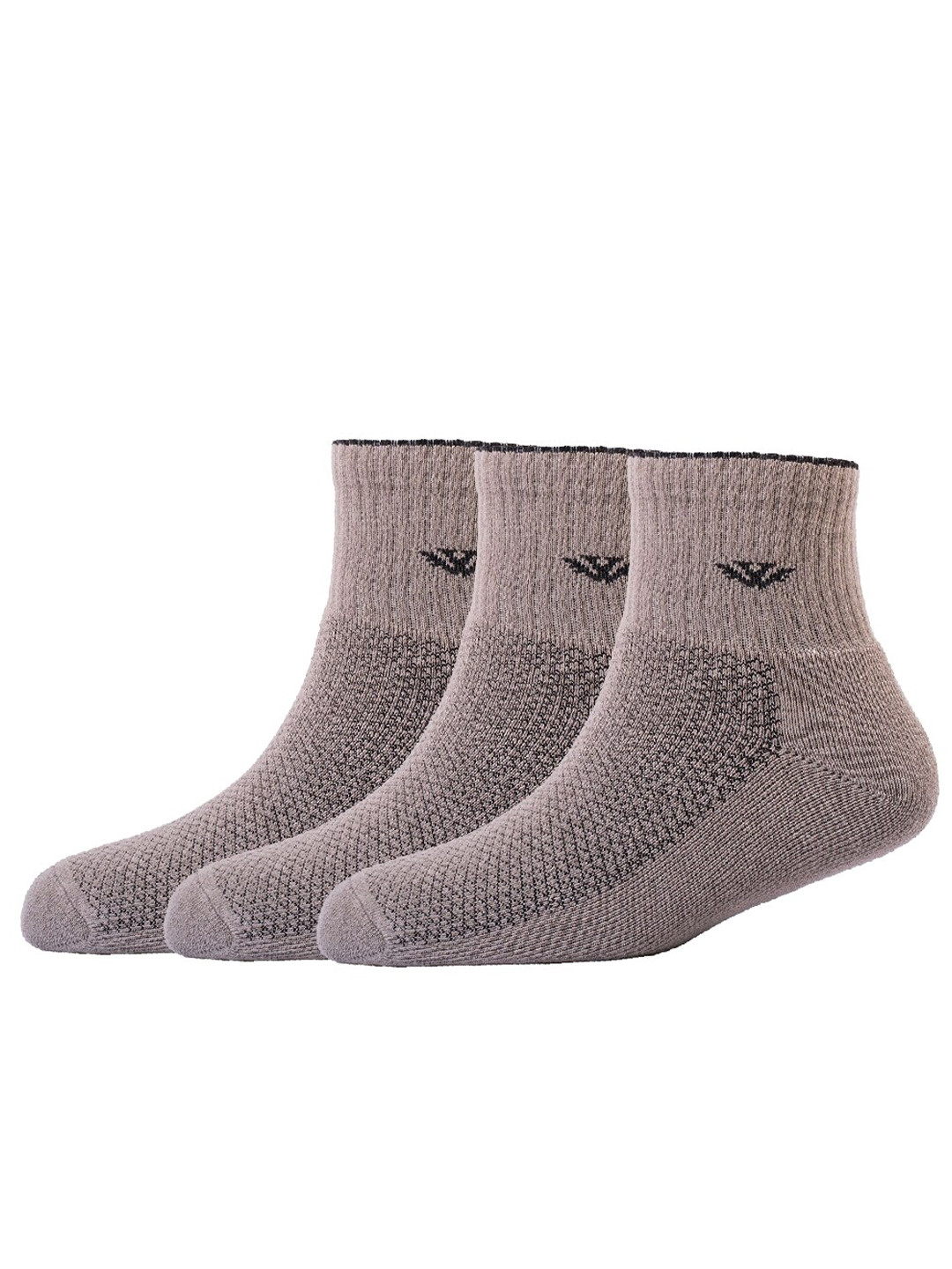 

Cotstyle Men Pack of 3 Patterned Pure Cotton Ankle-Length Socks, Grey